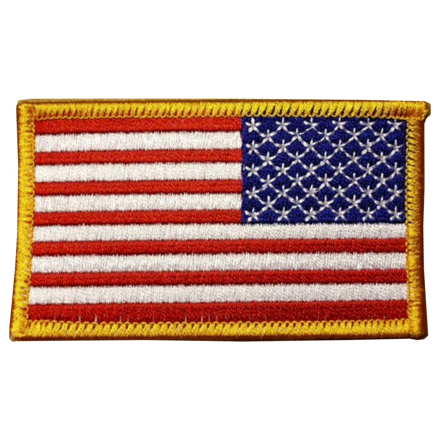 Us Flag Patch, Right Shoulder - Stars Forward, 3.5 Inch X 2 Inch, Gold Border